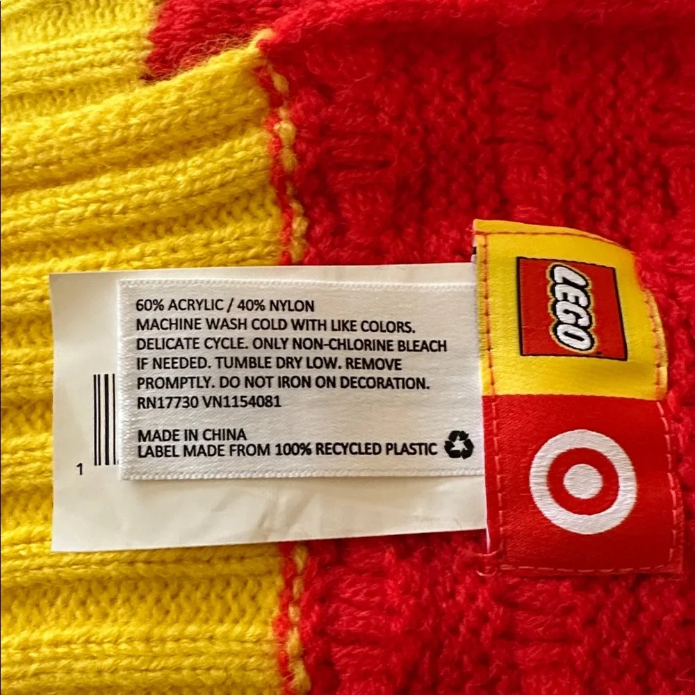 Textural Color Block Sweater Knit Throw Blanket Pink/Red/Yellow - LEGO x Target